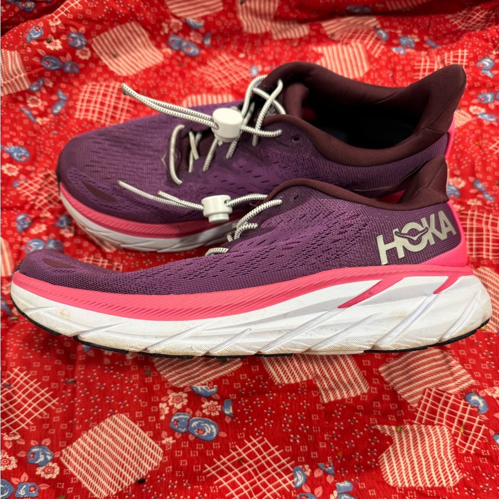 Hoka Purple and Pink Athletic Shoes